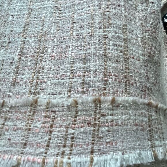 NANETTE LEPORE PASTEL TWEED FRAYED EDGE FLOUNCE DRESS PINK COPPER THREAD SIZE 16 - Picture 13 of 16